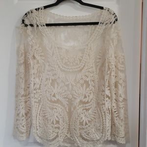 Lace floral top one size